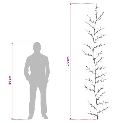 LED Willow Vine Christmas Decoration 2 pcs Black 270 cm Steel