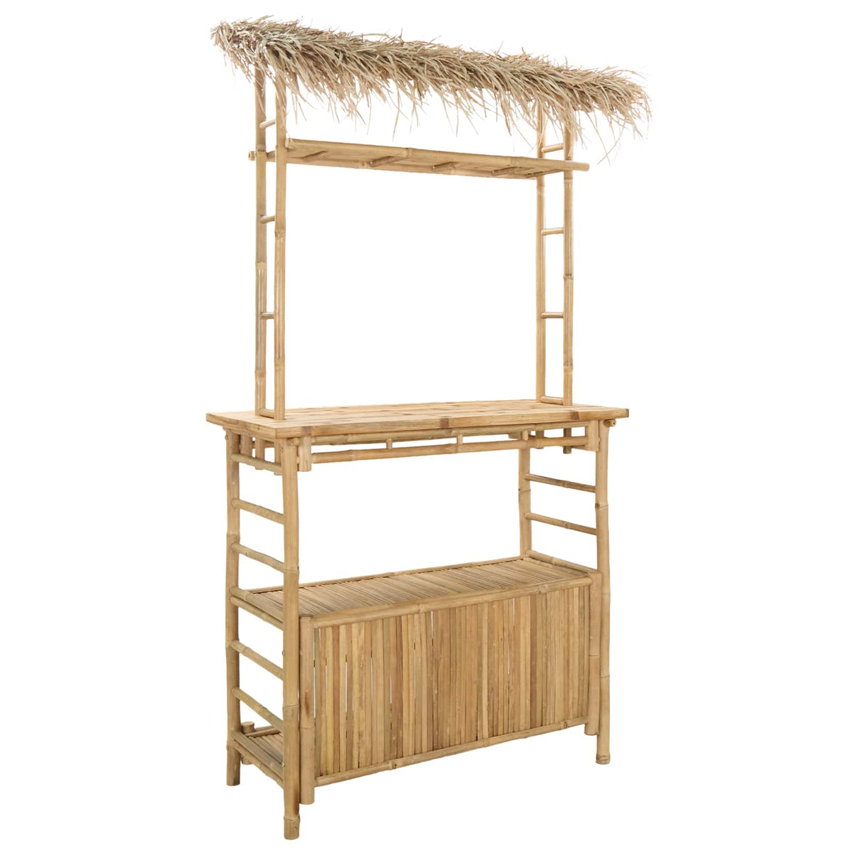 Outdoor Bar Table and Stools 3 pcs Natural Bamboo