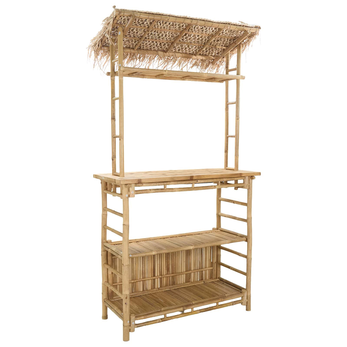 Outdoor Bar Table and Stools 3 pcs Natural Bamboo