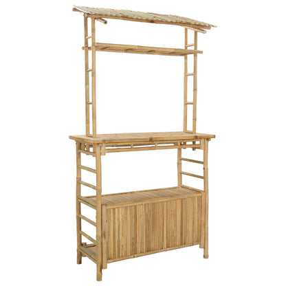 Outdoor Bar Table and Stools 3 pcs Natural Bamboo