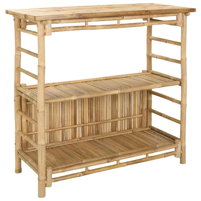 Outdoor Bar Table and Stools 3 pcs Natural Bamboo