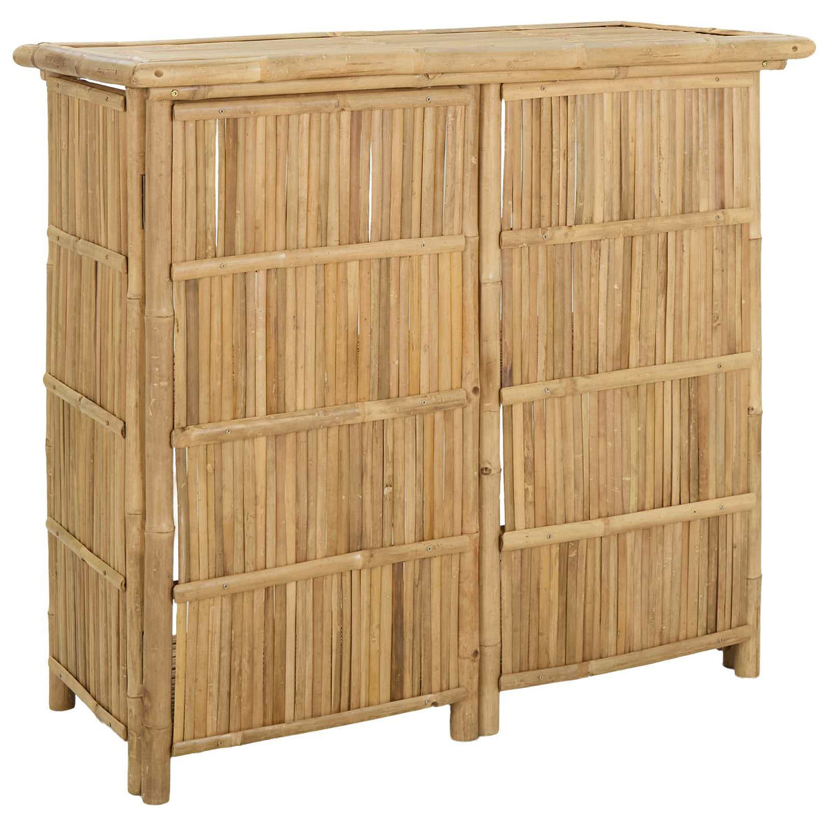 Outdoor Bar Table and Stools 3 pcs Natural Bamboo