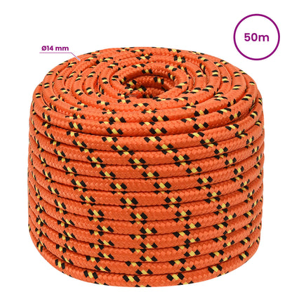 Multipurpose Utility Rope 14 mm 50 m Orange PP 1275 kg Max Load