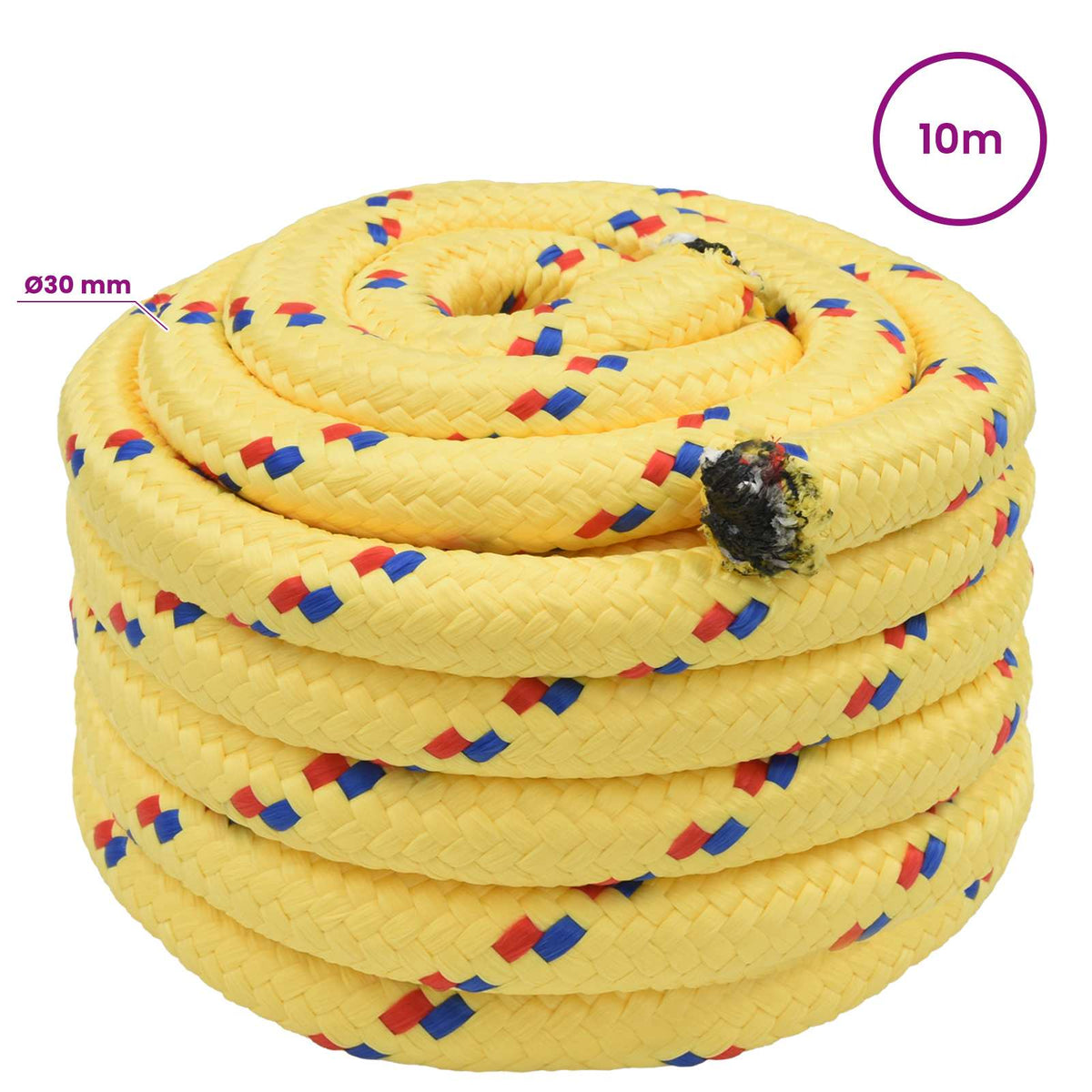 Multipurpose Utility Rope 30 mm 10 m Yellow PP 5400 kg Max Load