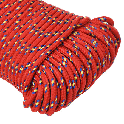 Multipurpose Utility Rope 4 mm 500 m Red PP 105 kg Max Load