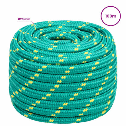 Multipurpose Utility Rope 20 mm 100 m Green PP 2400 kg Max Load