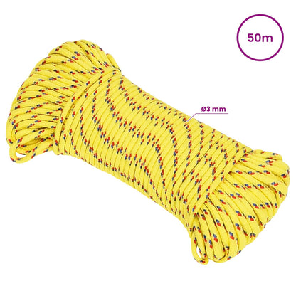 Multipurpose Utility Rope 3 mm 50 m Yellow PP 67.5 kg Max Load