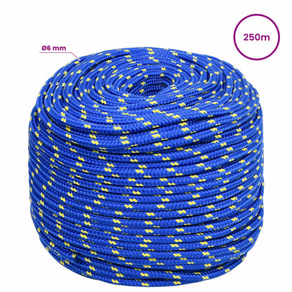 Multipurpose Utility Rope 6 mm 250 m Blue PP 240 kg Max Load