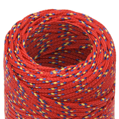 Multipurpose Utility Rope 2 mm 25 m Red PP 27 kg Max Load