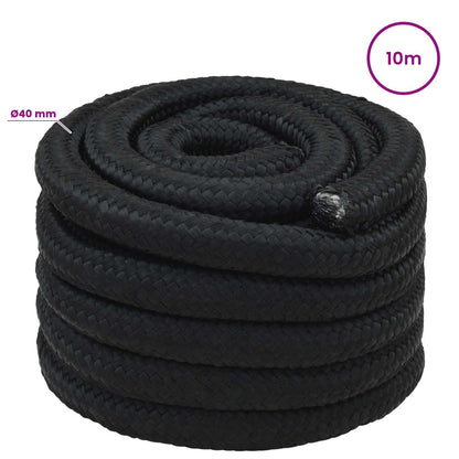 Multipurpose Utility Rope 40 mm 10 m Black PP 9600 kg Max Load