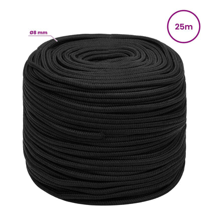 Multipurpose Utility Rope 8 mm 25 m Black PP 420 kg Max Load