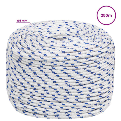 Multipurpose Utility Rope 6 mm 250 m White and Blue PP