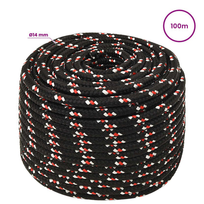 Multipurpose Utility Rope 14 mm 100 m Black and Red PP