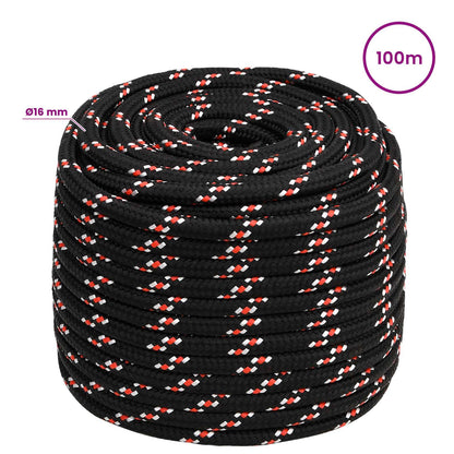 Multipurpose Utility Rope 16 mm 100 m Black and Red PP