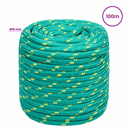 Multipurpose Utility Rope 18 mm 100 m Green PP 1995 kg Max Load