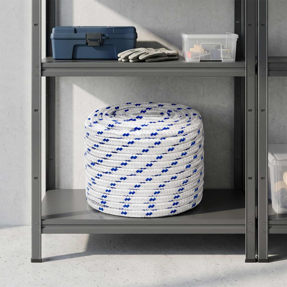 Multipurpose Utility Rope 20 mm 25 m White and Blue PP