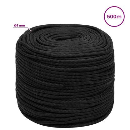 Multipurpose Utility Rope 6 mm 500 m Black PP 240 kg Max Load