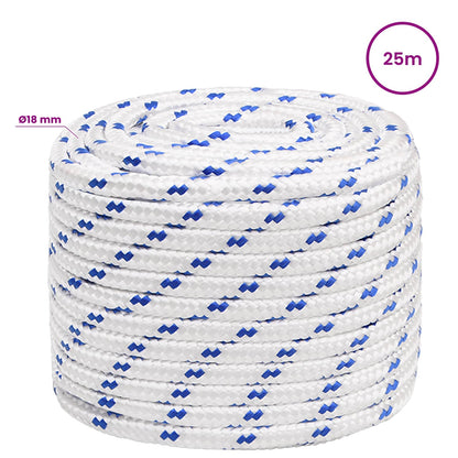 Multipurpose Utility Rope 18 mm 25 m White and Blue PP