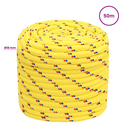 Multipurpose Utility Rope 18 mm 50 m Yellow PP 1995 kg Max Load