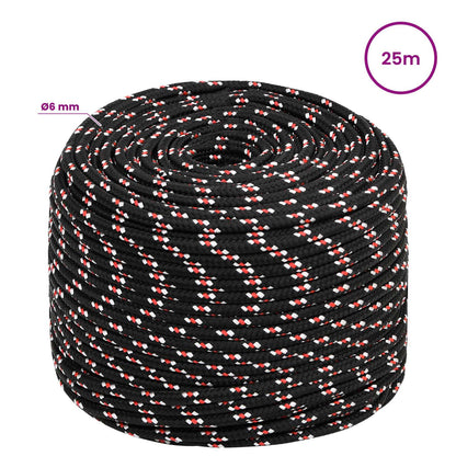 Multipurpose Utility Rope 6 mm 25 m Black and Red PP
