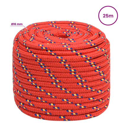 Multipurpose Utility Rope 16 mm 25 m Red PP 1560 kg Max Load