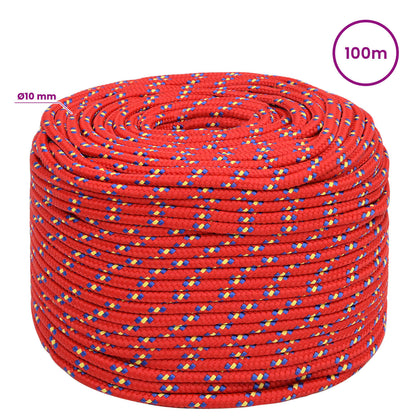 Multipurpose Utility Rope 10 mm 100 m Red PP 645 kg Max Load