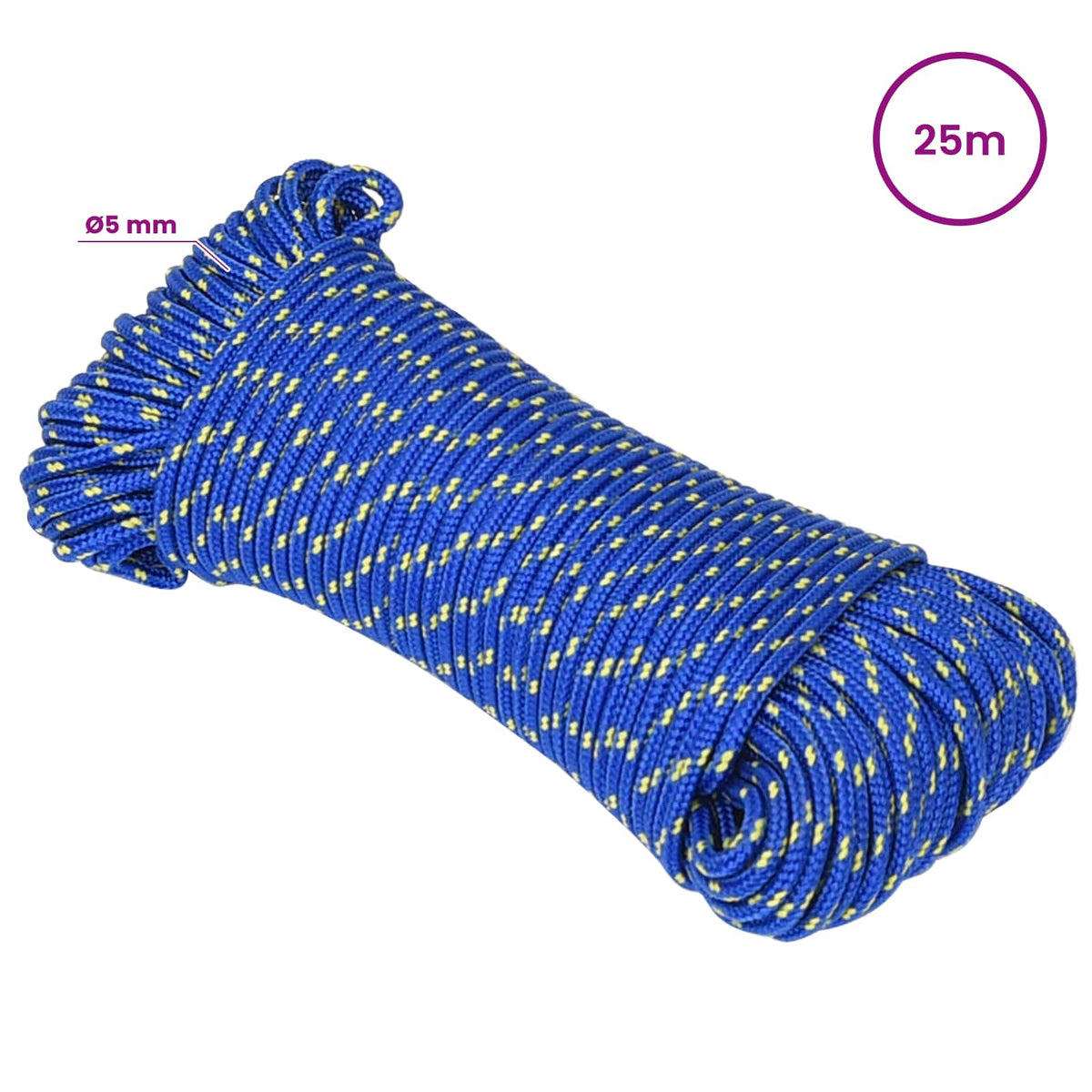 Multipurpose Utility Rope 5 mm 25 m Blue PP 150 kg Max Load