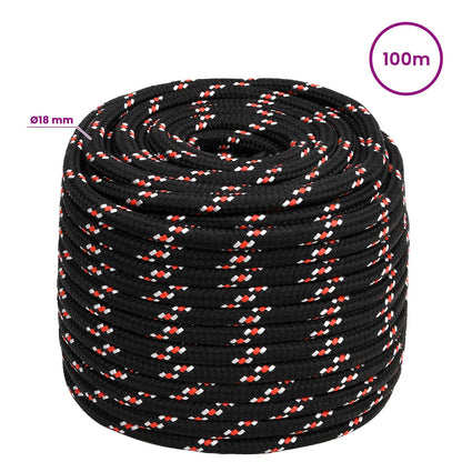 Multipurpose Utility Rope 18 mm 100 m Black and Red PP