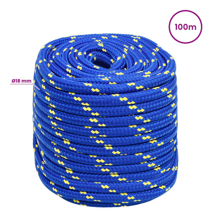 Multipurpose Utility Rope 18 mm 100 m Blue PP 1995 kg Max Load
