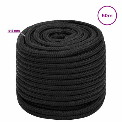 Multipurpose Utility Rope 16 mm 50 m Black PP 1560 kg Max Load