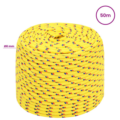 Multipurpose Utility Rope 8 mm 50 m Yellow PP 420 kg Max Load