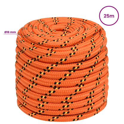 Multipurpose Utility Rope 16 mm 25 m Orange PP 1560 kg Max Load