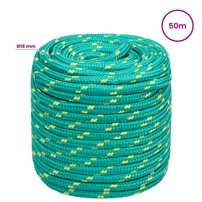 Multipurpose Utility Rope 18 mm 50 m Green PP 1995 kg Max Load