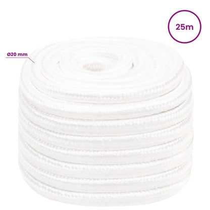 Multipurpose Utility Rope 20 mm 25 m White PP 2400 kg Max Load