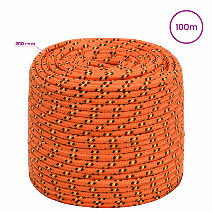 Multipurpose Utility Rope 10 mm 100 m Orange PP 645 kg Max Load