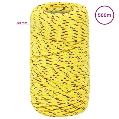 Multipurpose Utility Rope 2 mm 500 m Yellow PP 27 kg Max Load