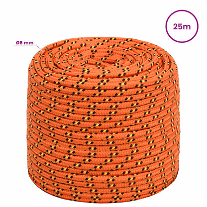 Multipurpose Utility Rope 8 mm 25 m Orange PP 420 kg Max Load