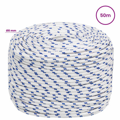 Multipurpose Utility Rope 8 mm 50 m White and Blue PP