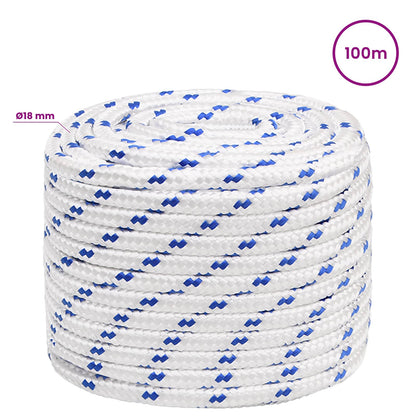 Multipurpose Utility Rope 18 mm 100 m White and Blue PP
