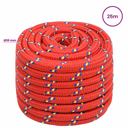 Multipurpose Utility Rope 20 mm 25 m Red PP 2400 kg Max Load