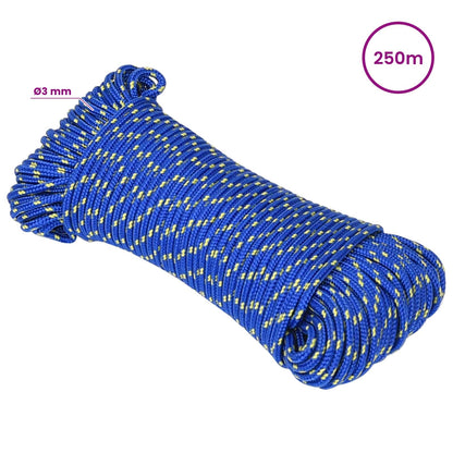 Multipurpose Utility Rope 3 mm 250 m Blue PP 67.5 kg Max Load