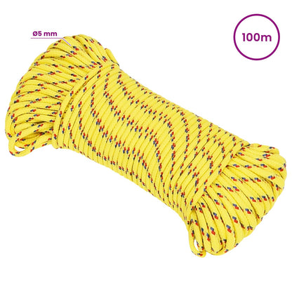 Multipurpose Utility Rope 5 mm 100 m Yellow PP 150 kg Max Load