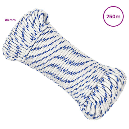 Multipurpose Utility Rope 4 mm 250 m White and Blue PP