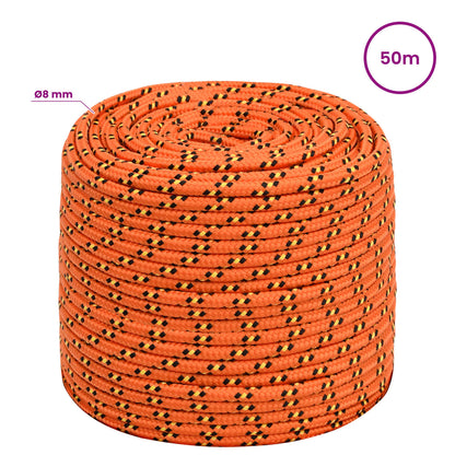 Multipurpose Utility Rope 8 mm 50 m Orange PP 420 kg Max Load