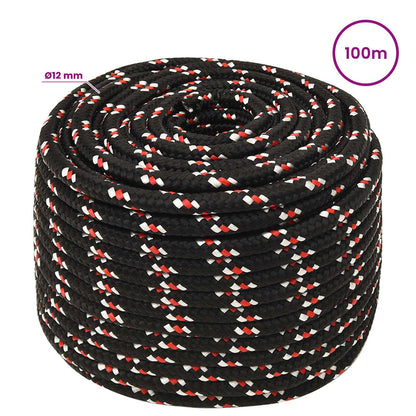 Multipurpose Utility Rope 12 mm 100 m Black and Red PP