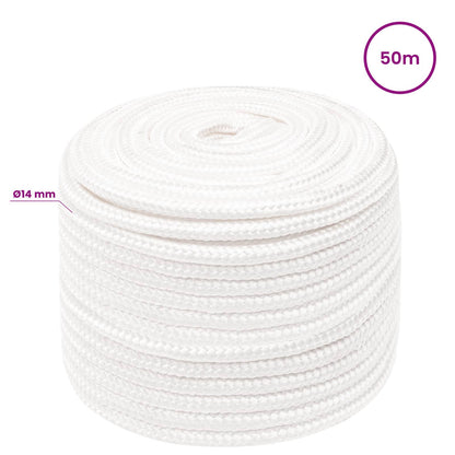 Multipurpose Utility Rope 14 mm 50 m White PP 1275 kg Max Load