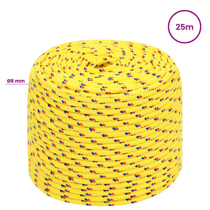 Multipurpose Utility Rope 8 mm 25 m Yellow PP 420 kg Max Load