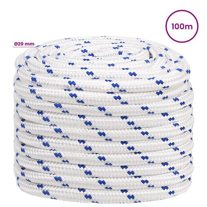 Multipurpose Utility Rope 20 mm 100 m White and Blue PP
