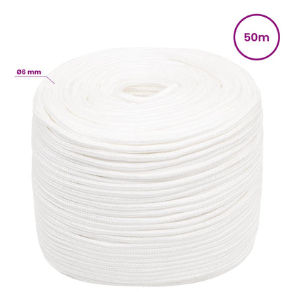 Multipurpose Utility Rope 6 mm 50 m White PP 240 kg Max Load