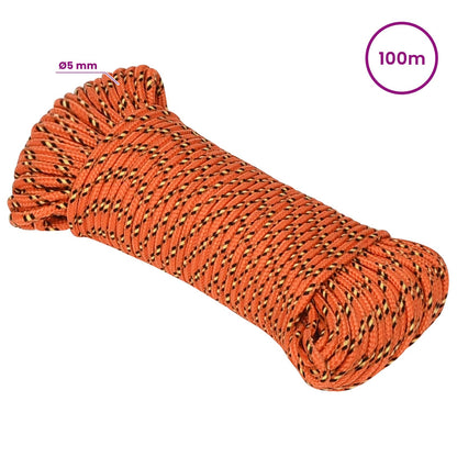 Multipurpose Utility Rope 5 mm 100 m Orange PP 150 kg Max Load